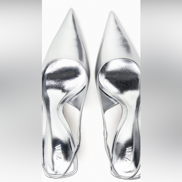 NEVER WORN Silver Zara heels sold out on website - Picture 2 of 4